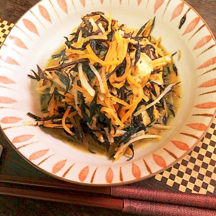 10分で!野菜も皮ごと♡簡単ひじきの煮物
